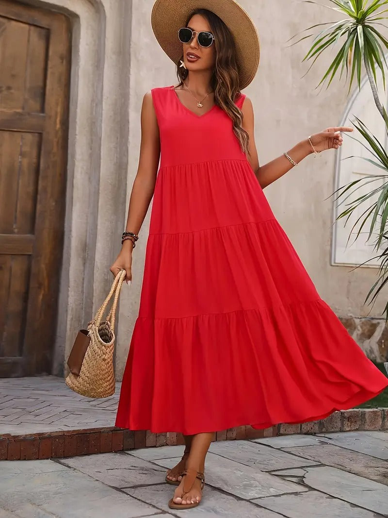 Robe débardeur ample sans manches décontractée