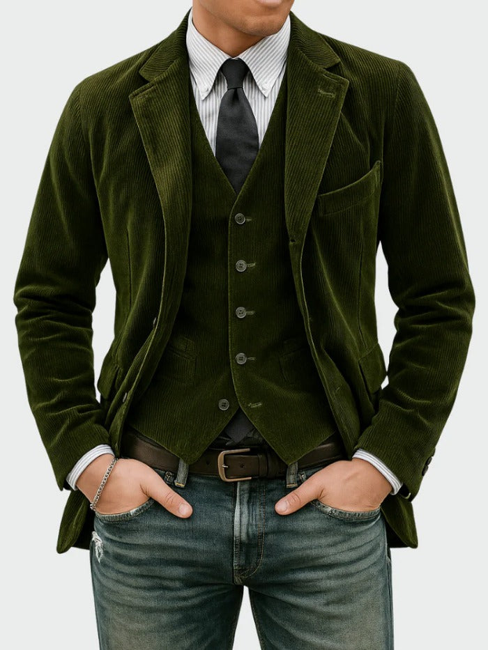 Costume 2 pièces : Blazer et gilet en velours