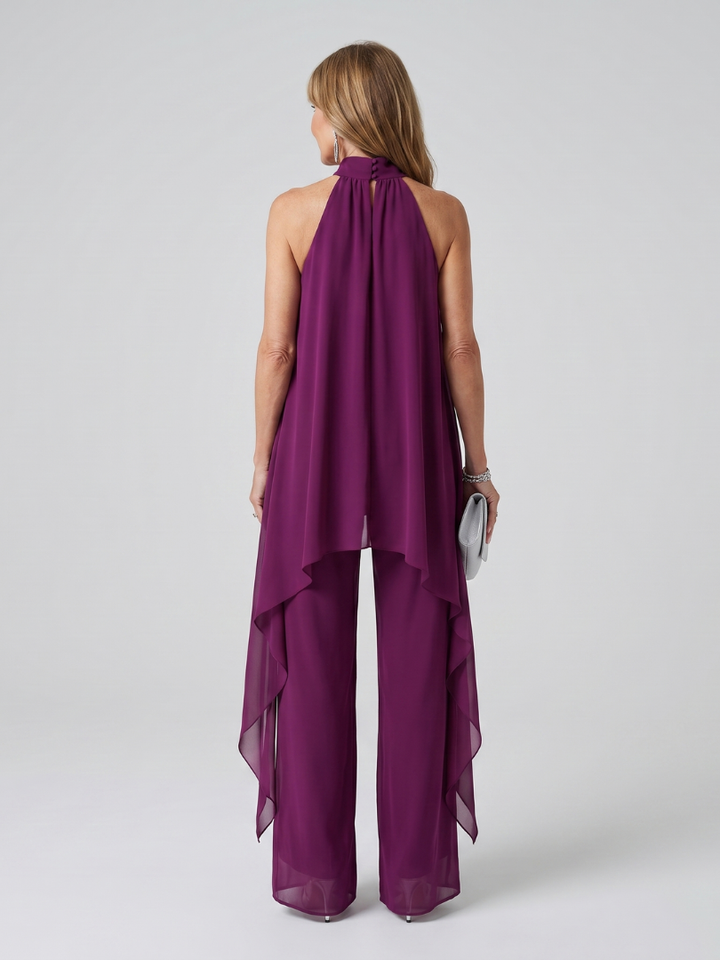 Lucia | Asymmetrical Tunic Set with Halter Neck