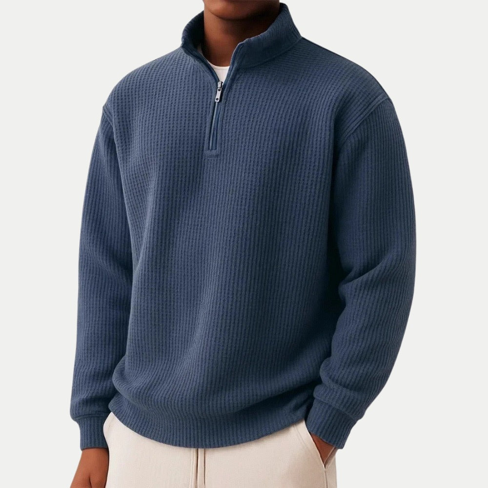 Essentialer Strickpullover mit Viertel-Reißverschluss