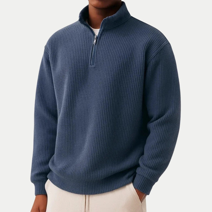 Essentialer Strickpullover mit Viertel-Reißverschluss
