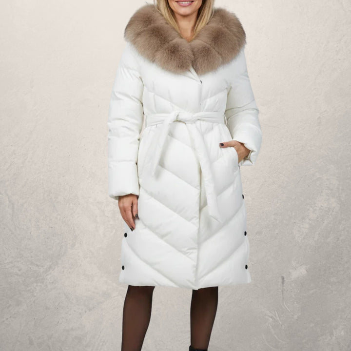 Manteau élégante et décontractée à col en fausse fourrure