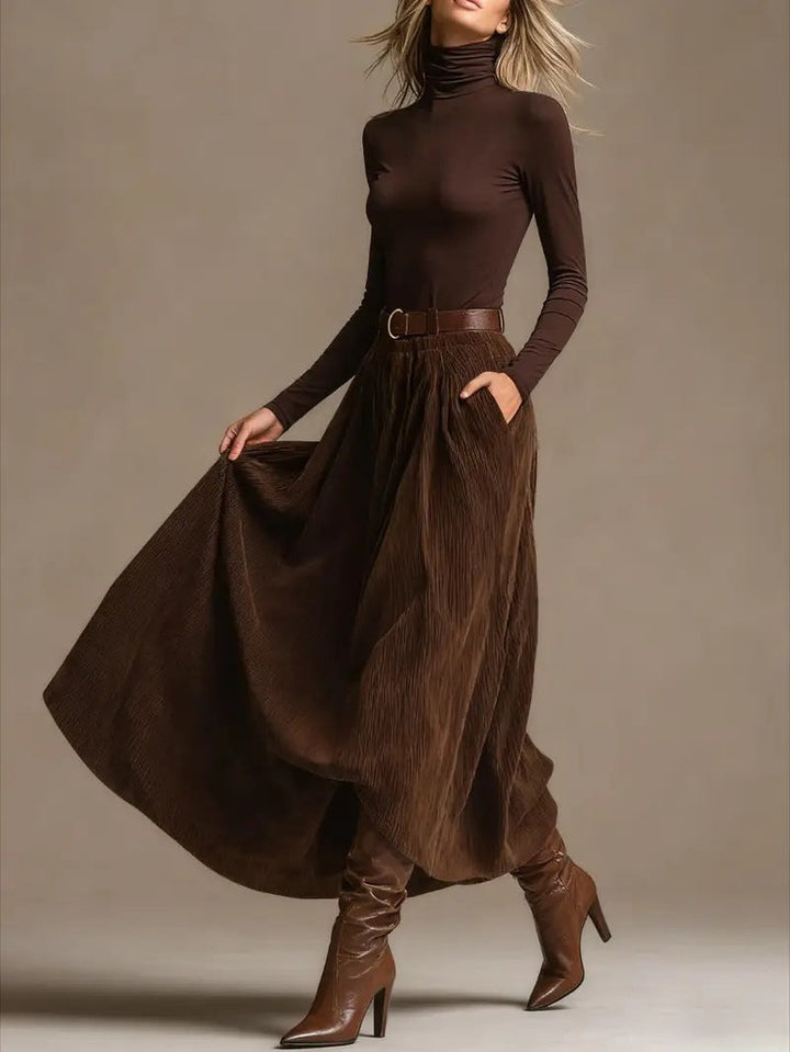 Ensemble deux pièces Aveline (col roulé & jupe maxi)