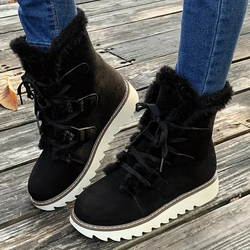 Bottes mi-mollet à talon épais pour femmes