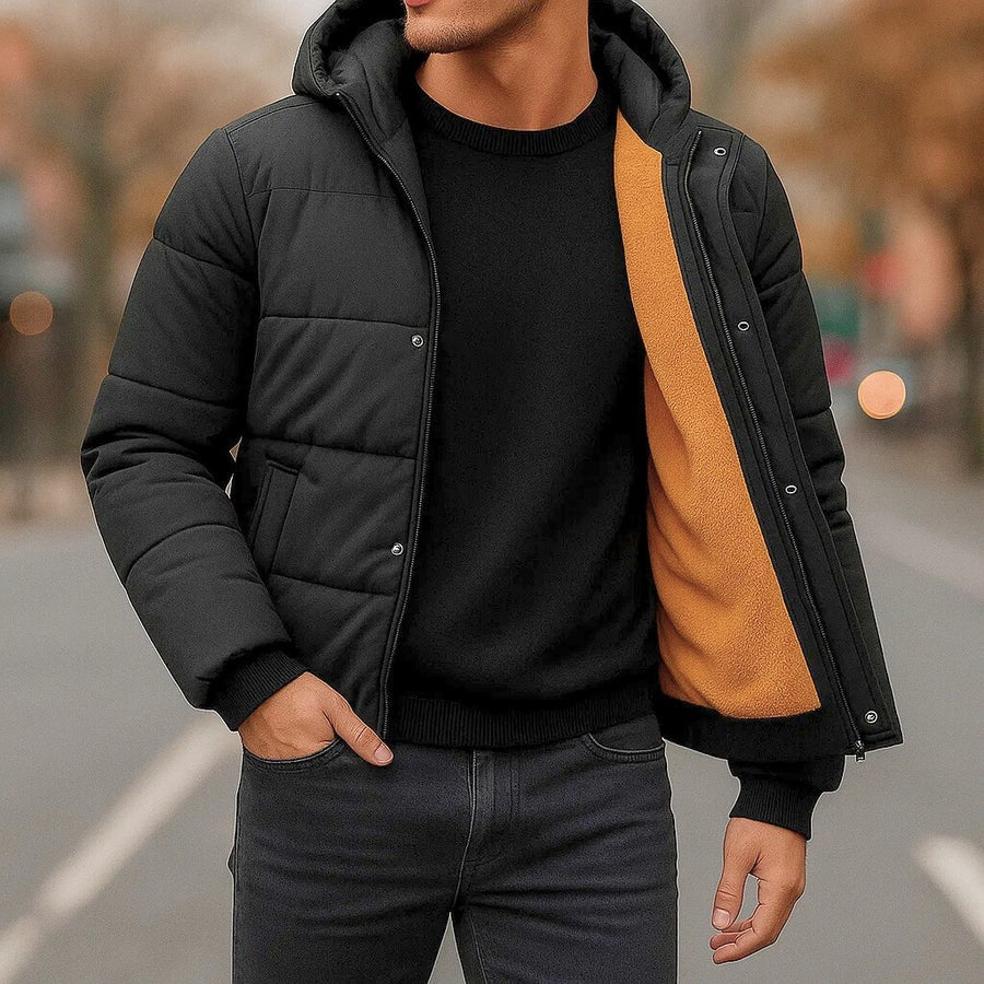 Doudoune à capuche avec intérieur polaire