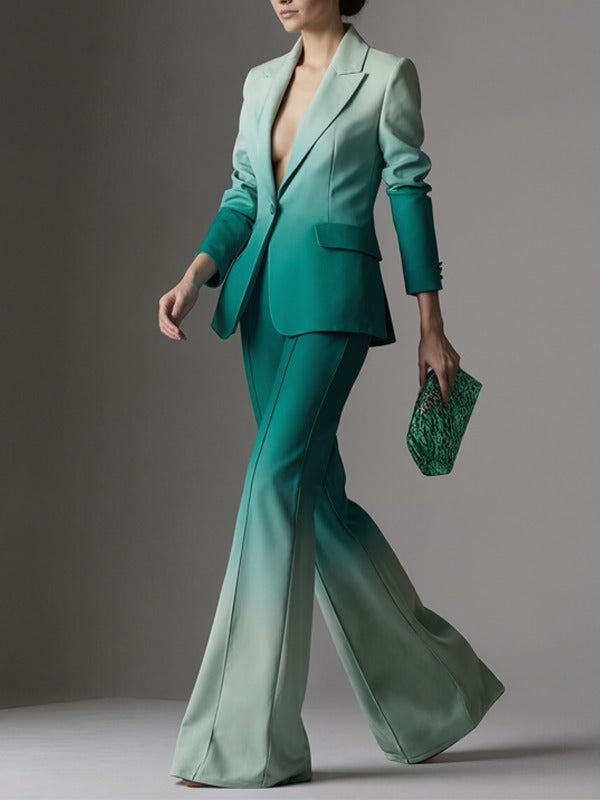 Ensemble deux pièces blazer et pantalon couleur dégradé
