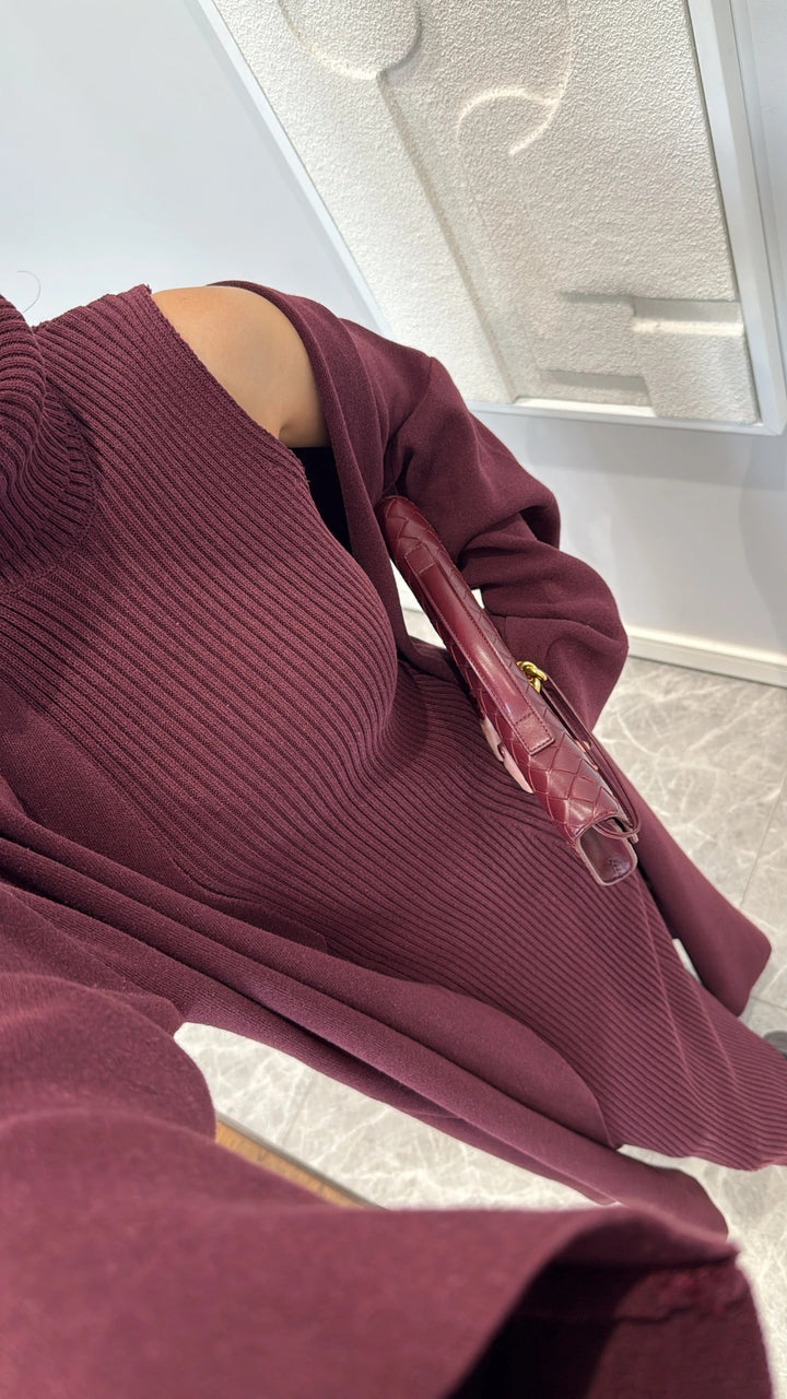 Ensemble robe et cardigan en maille