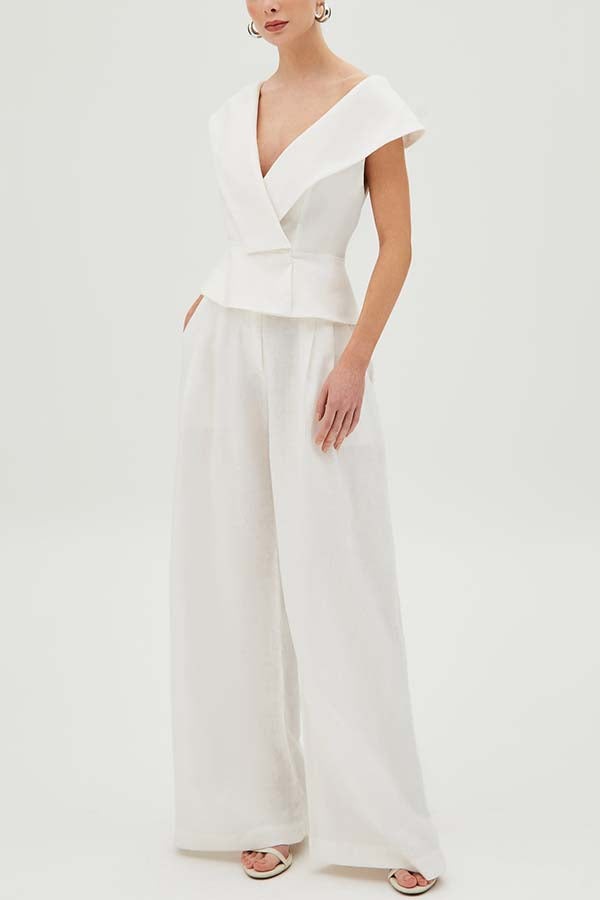 Ensemble élégant à col en V