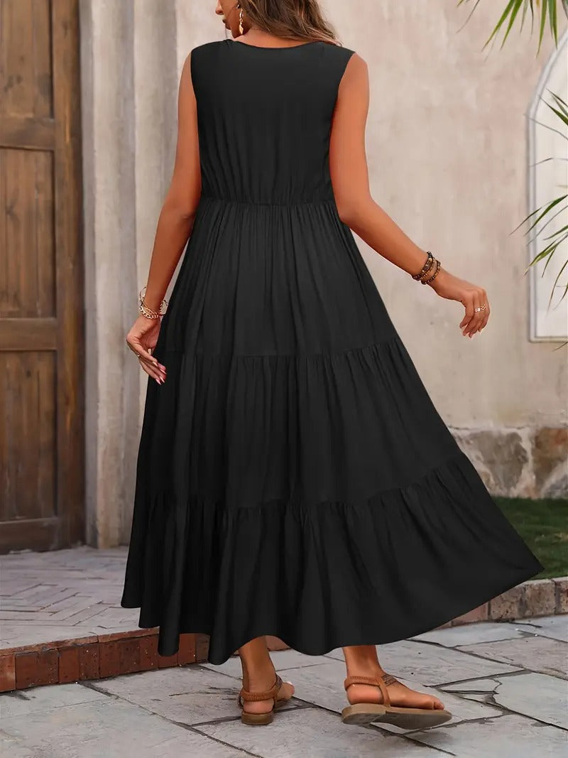 Robe débardeur ample sans manches décontractée