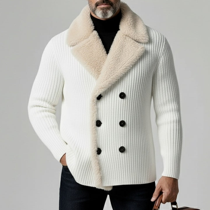 Blazer pour homme double boutonnage et maille côtelée