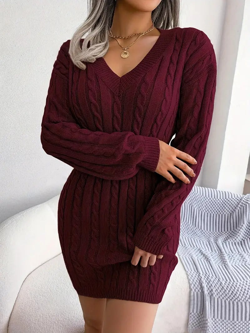 Robe-sweat confortable à col en V