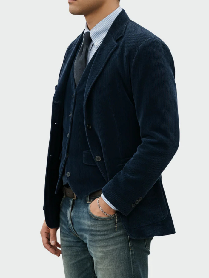 Costume 2 pièces : Blazer et gilet en velours