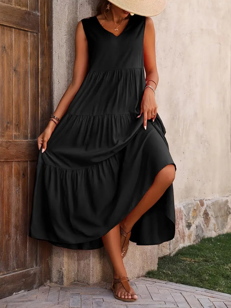 Robe débardeur ample sans manches décontractée