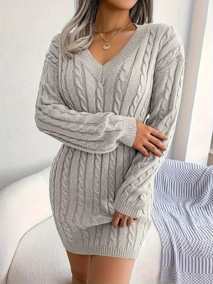 Robe-sweat confortable à col en V