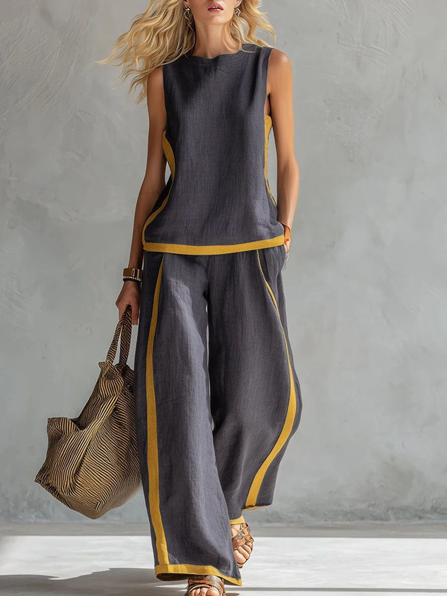 Ensemble deux pièces débardeur et pantalon large