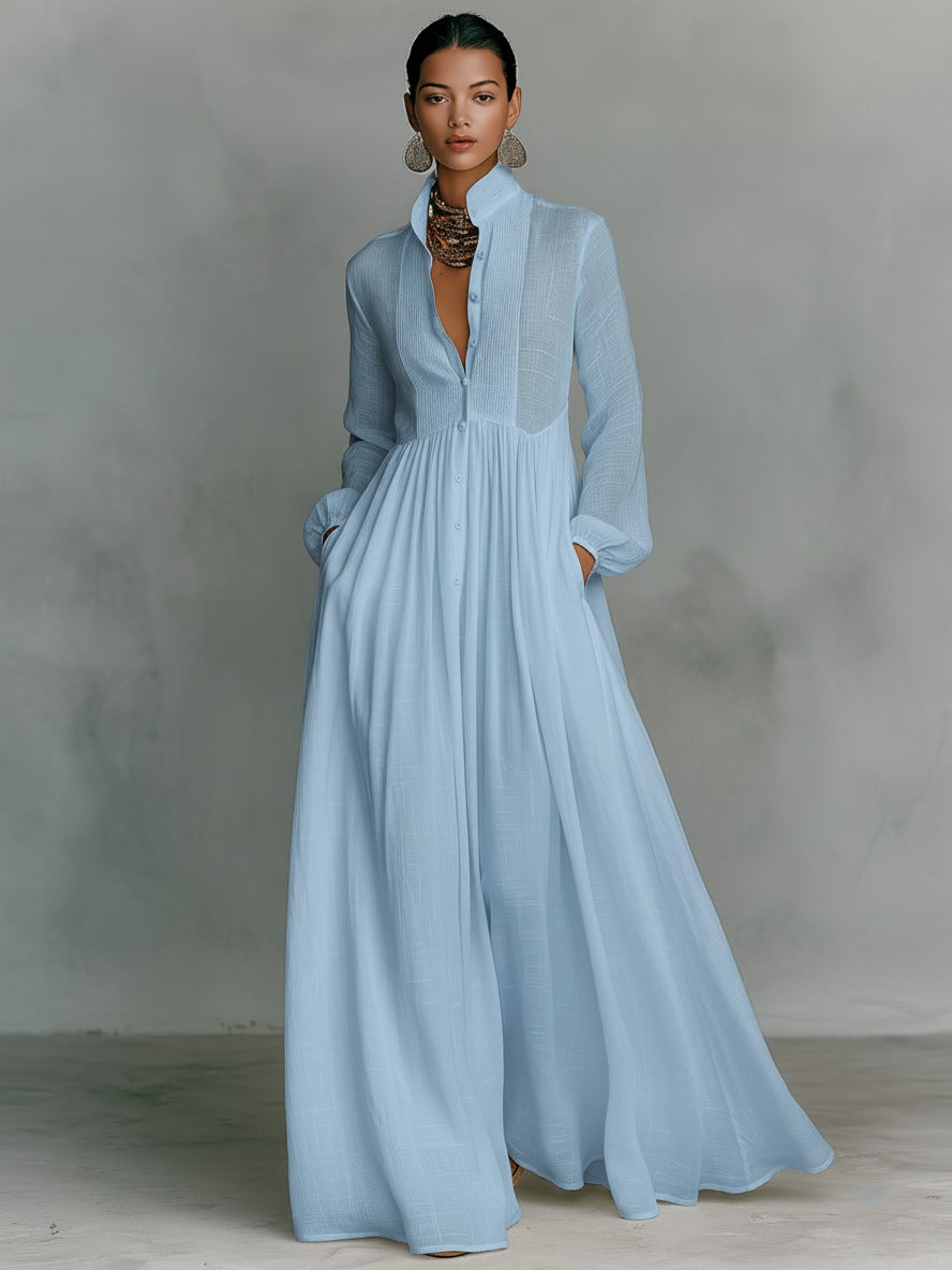 Robe maxi en coton et lin