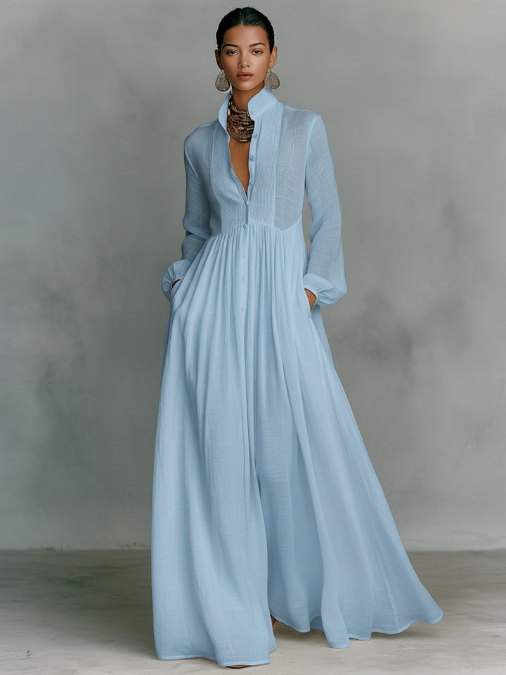 Robe maxi en coton et lin