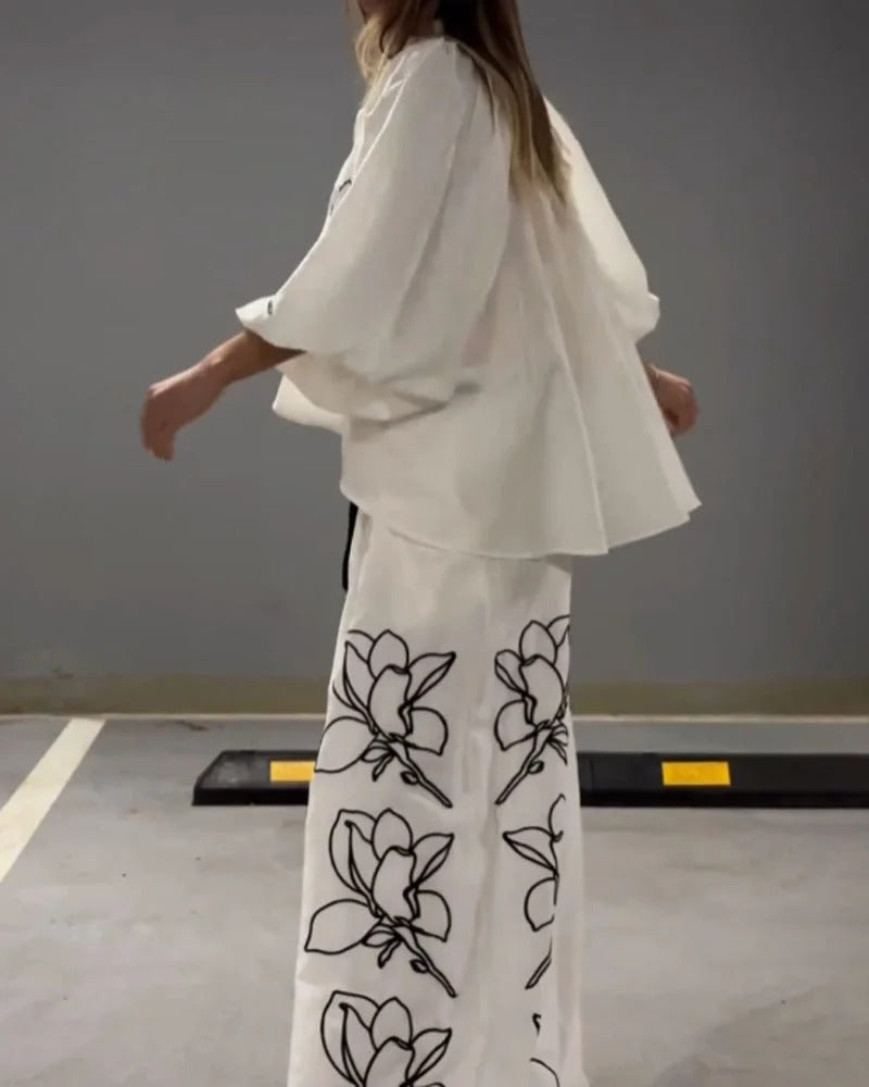 Ensemble imprimé et pantalon large