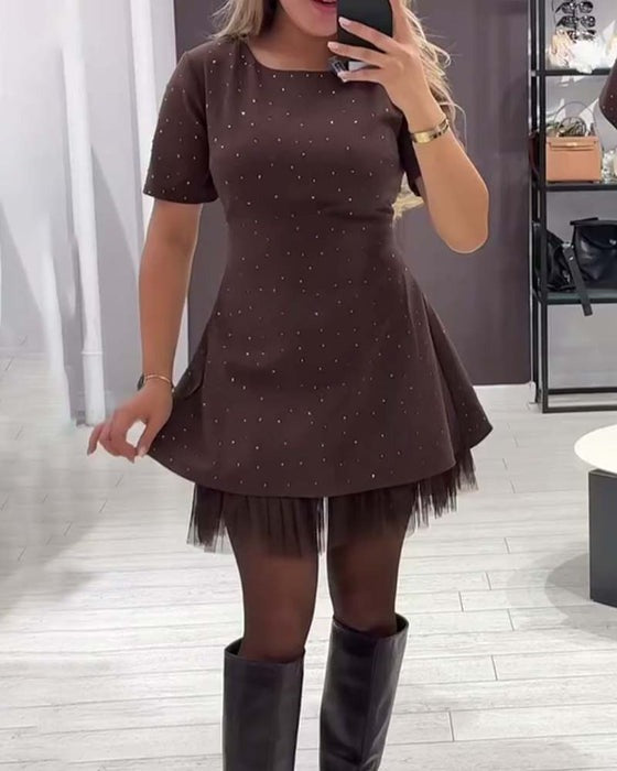 Robe élégante en maille scintillante