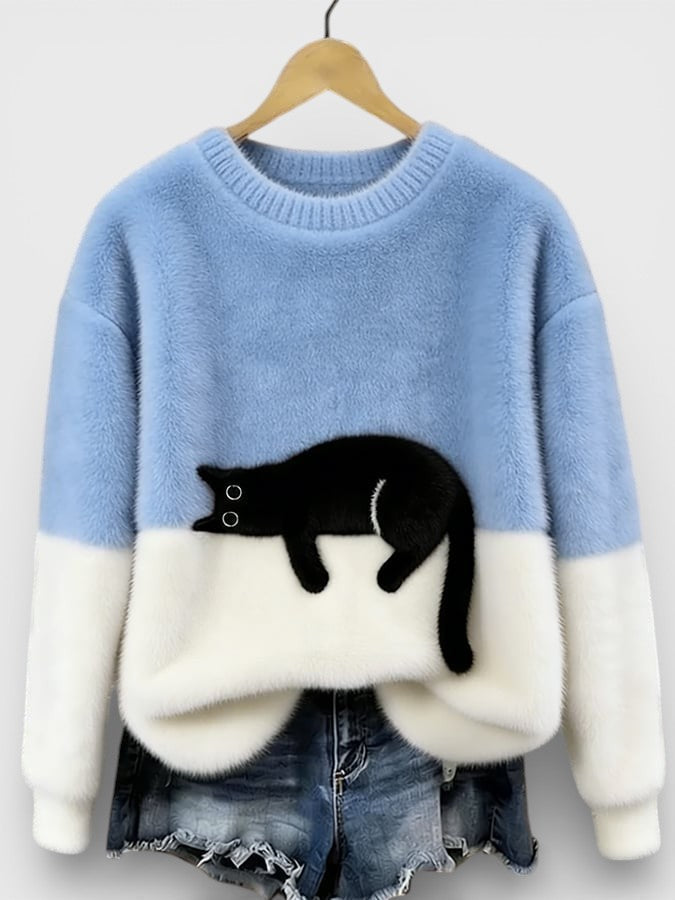 FELINE PRINT PULLOVER FOR WOMEN
