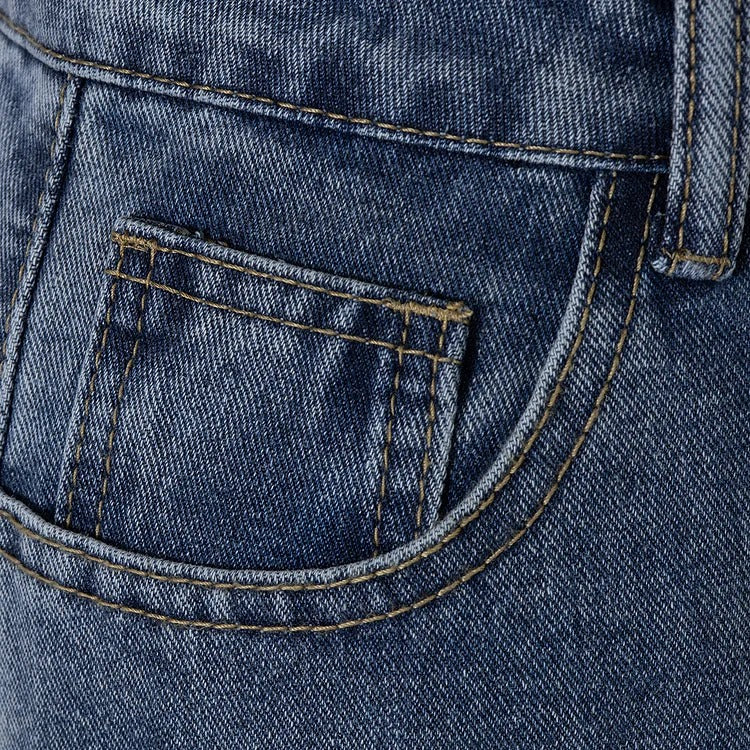 Jean évasé taille haute bleu clair tendance