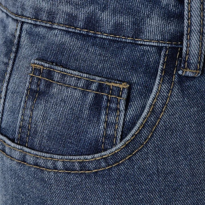 Jean évasé taille haute bleu clair tendance