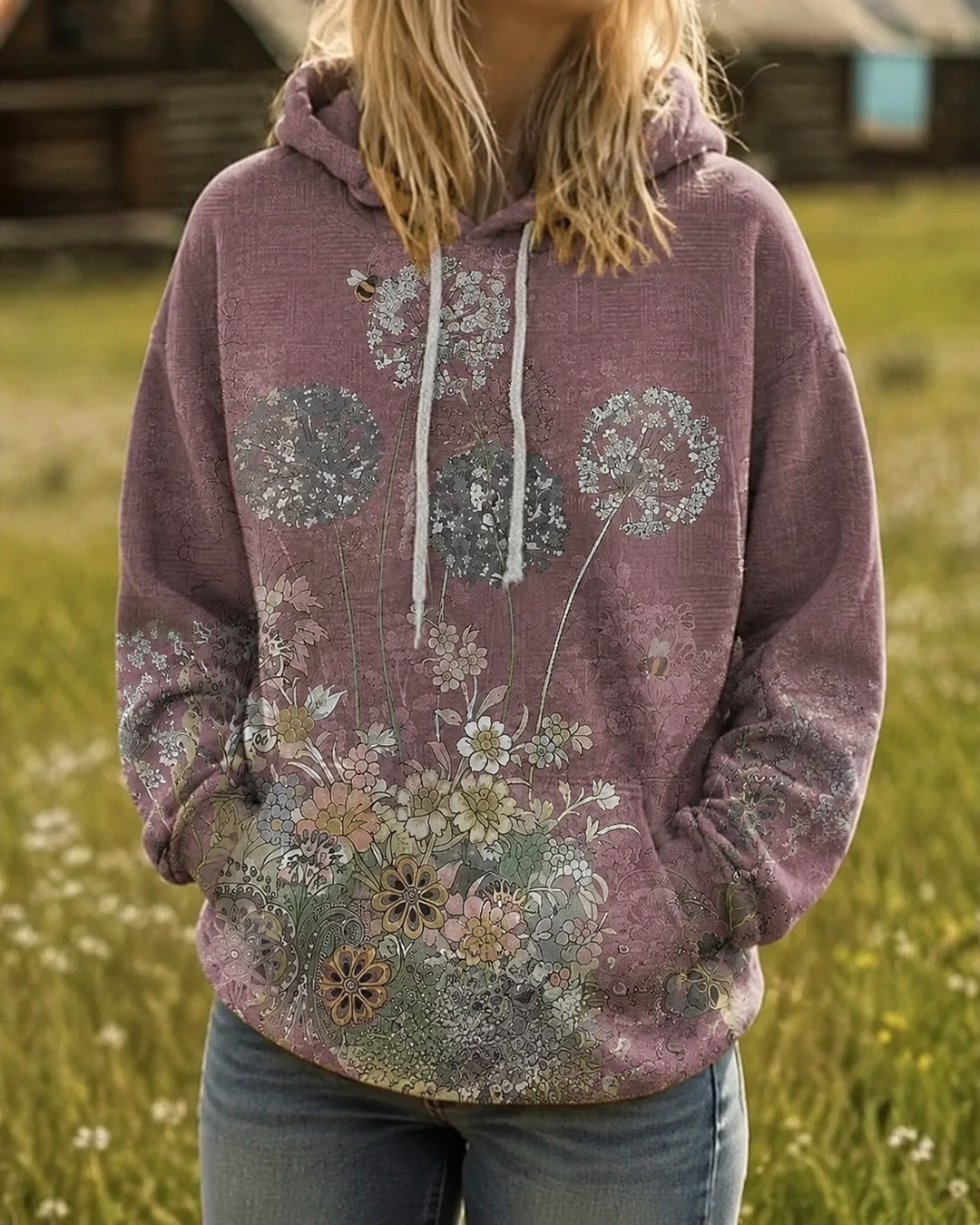 Rosalie Meadow Bloom Quilted Hoodie