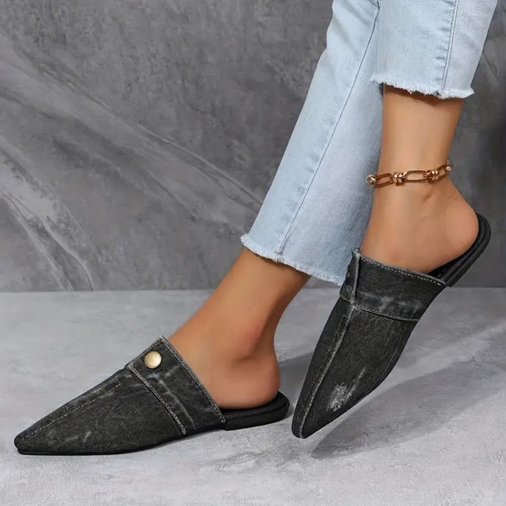 Mules d’été légères à boucle métallique