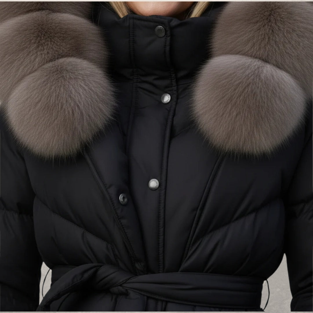 Manteau élégante et décontractée à col en fausse fourrure
