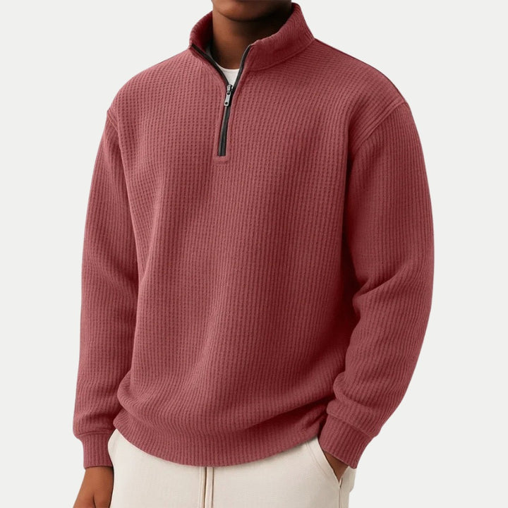 Essentialer Strickpullover mit Viertel-Reißverschluss