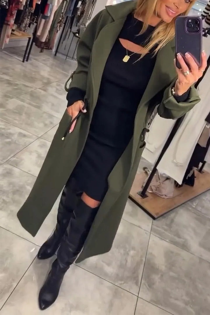 Trench-coat long décontracté et élégant