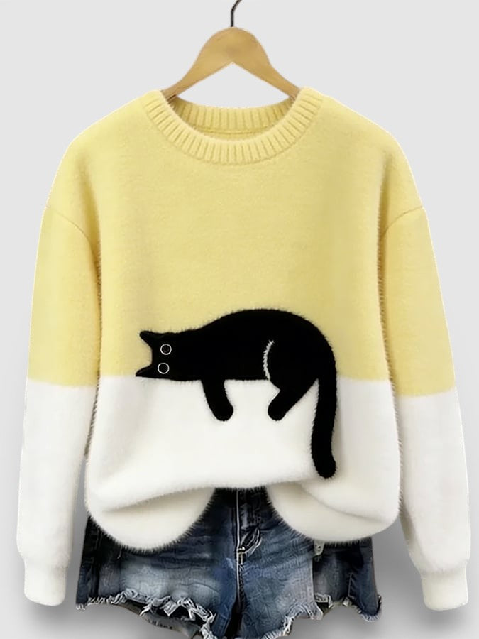FELINE PRINT PULLOVER FOR WOMEN