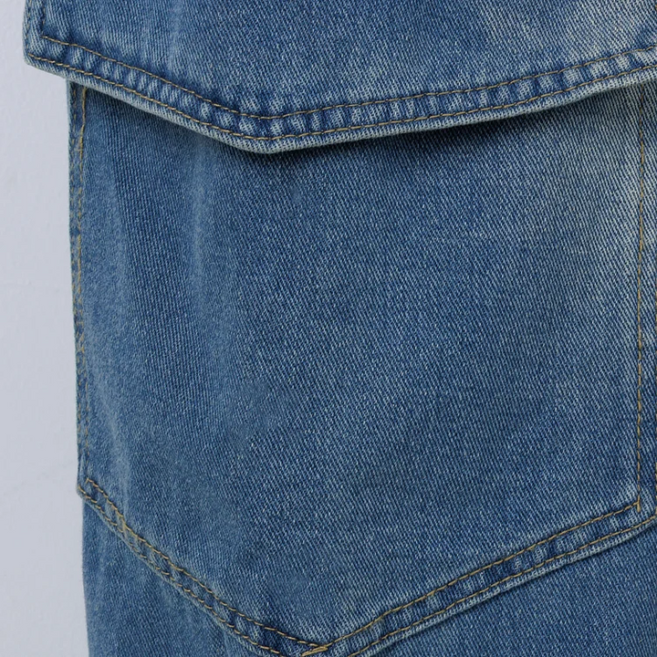 Jean utilitaire en denim avec nœud