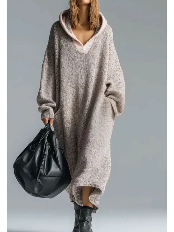 Robe pull à capuche confortable pour femme