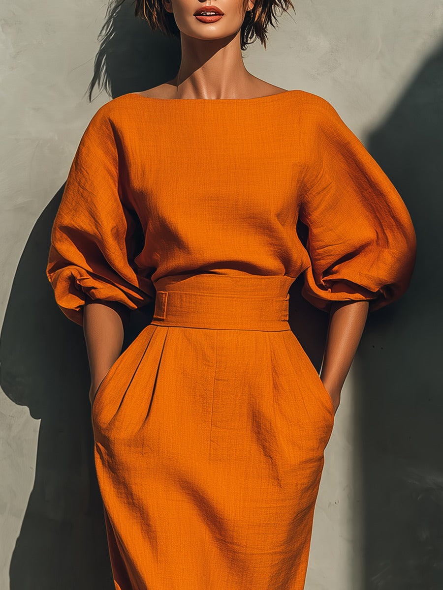 Ensemble en coton et lin pour femme