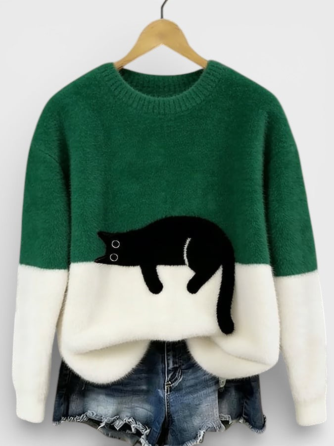 FELINE PRINT PULLOVER FOR WOMEN