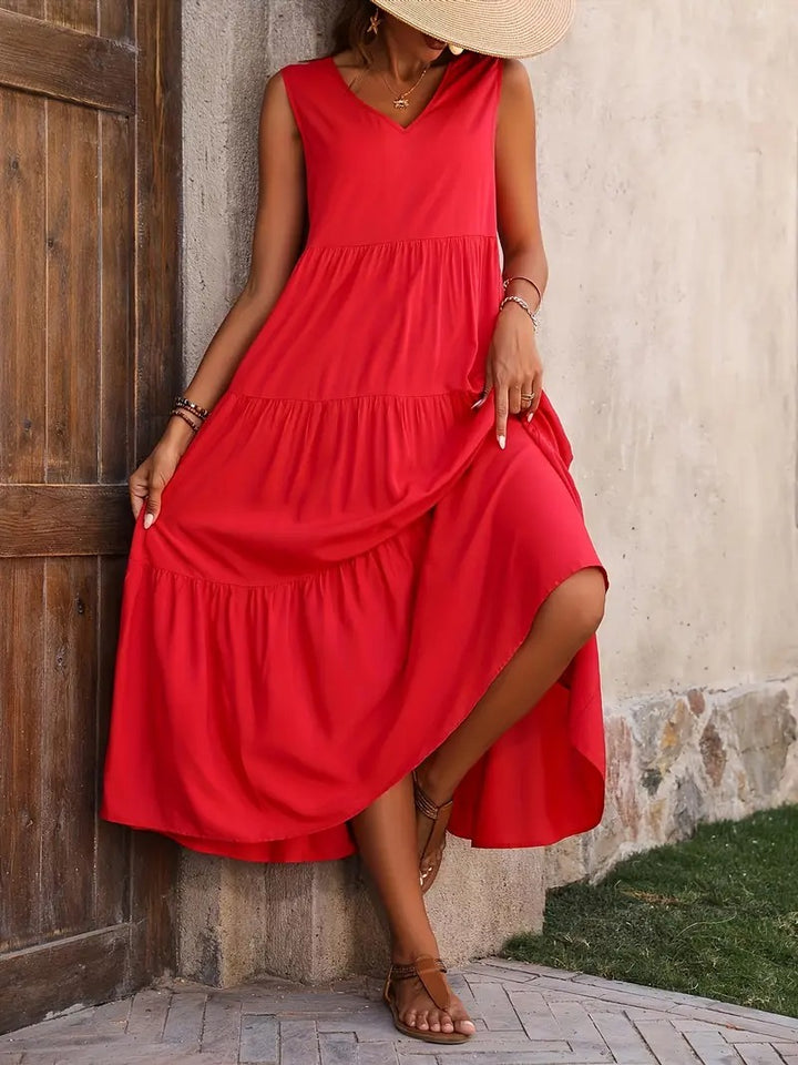 Robe débardeur ample sans manches décontractée
