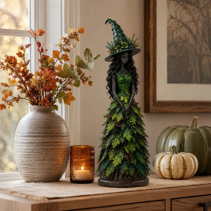 Enchanted Harvest Witches – Handcrafted Halloween Figurines