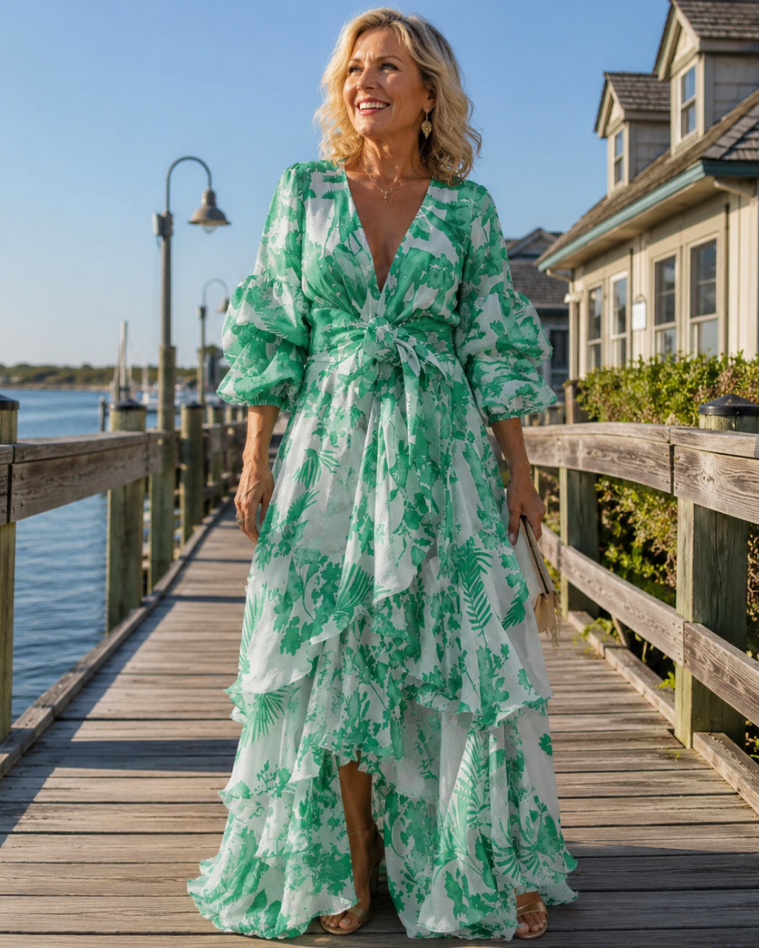 Vestido Maxi Floral de Cassandra™ con Capas