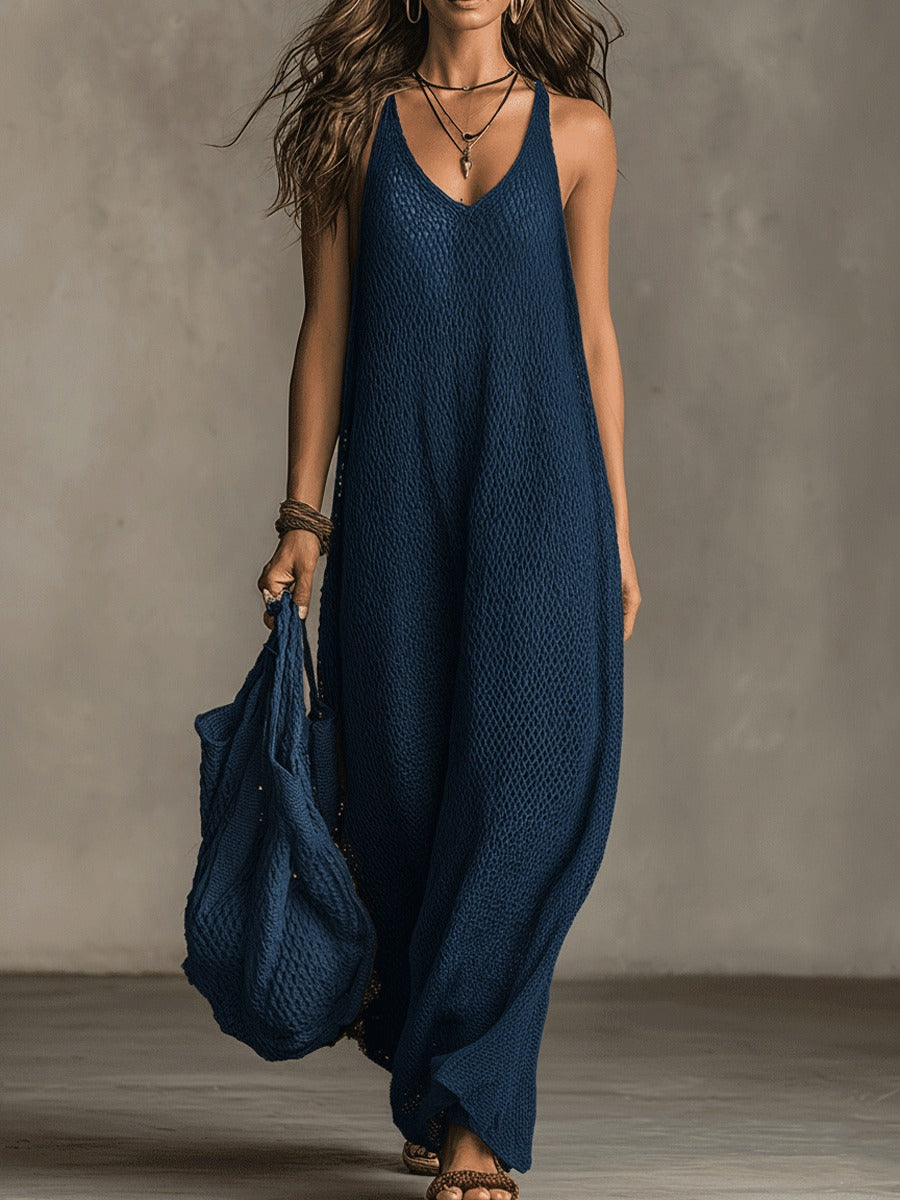Robe longue bohème décontractée en maille