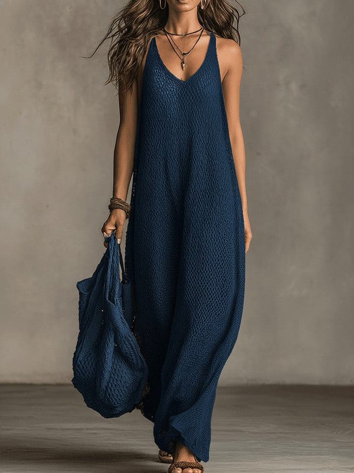 Robe longue bohème décontractée en maille