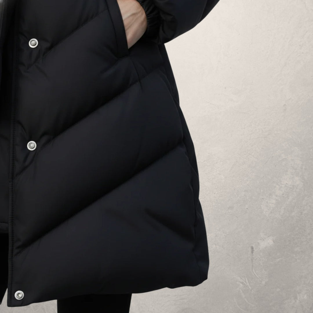 Manteau élégante et décontractée à col en fausse fourrure