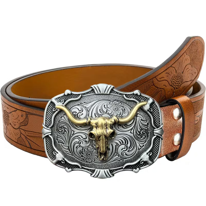 Longhorn Skull Belt