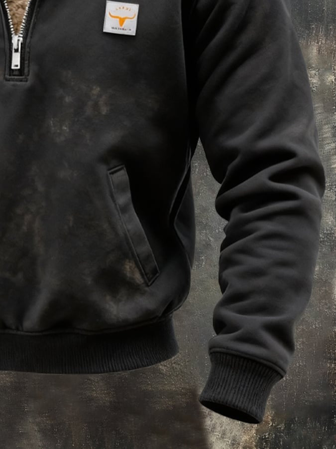 Sweat-shirt vintage en daim pour homme