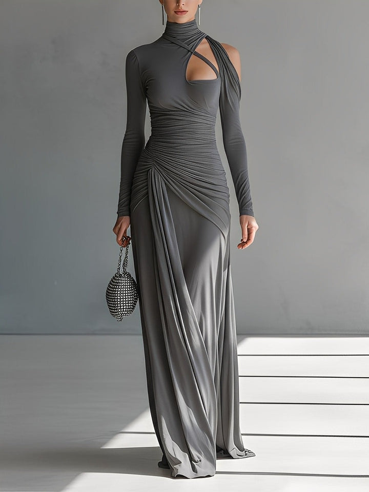 Robe longue en soie stretch