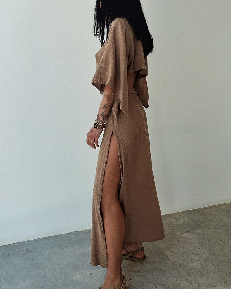 Ensemble chic en coton et lin