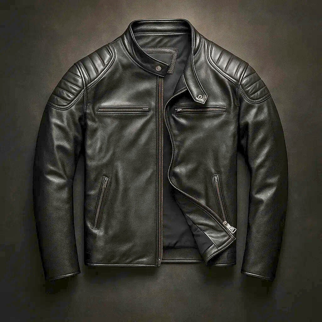 Veste en cuir motard