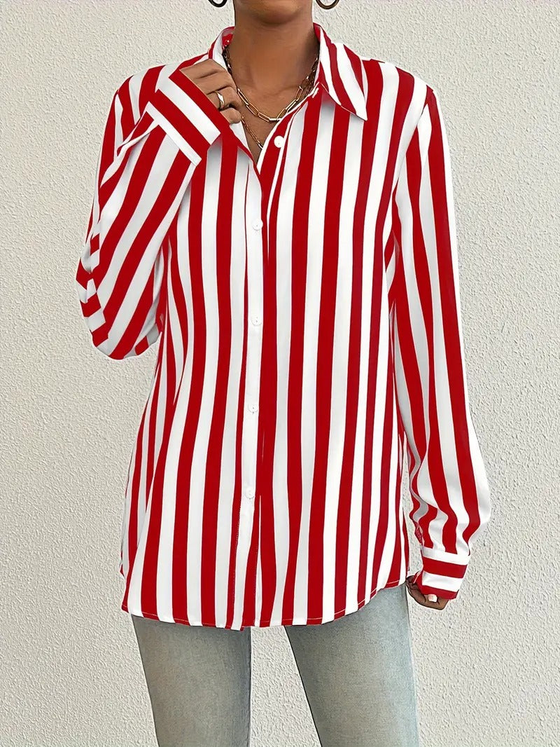 Chemise à boutons rayée élégante