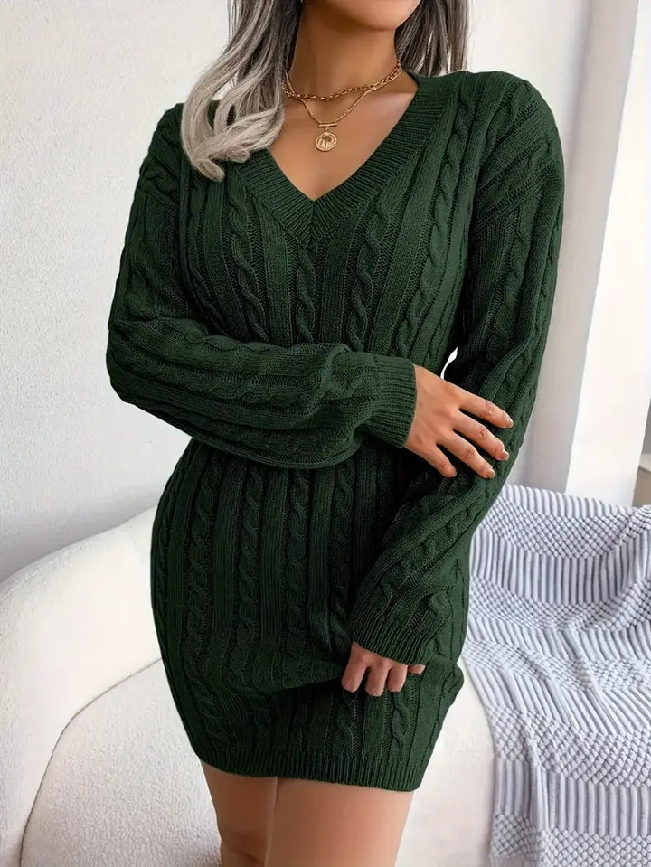 Robe-sweat confortable à col en V