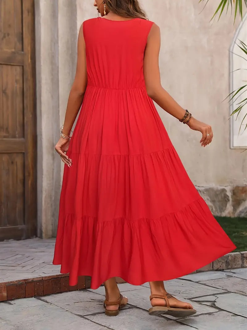 Robe débardeur ample sans manches décontractée